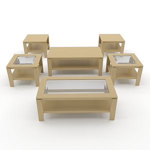 3d model set coffee tables