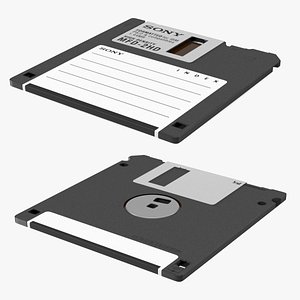 3D Sony Micro Floppy Disk MFD 2HD Black