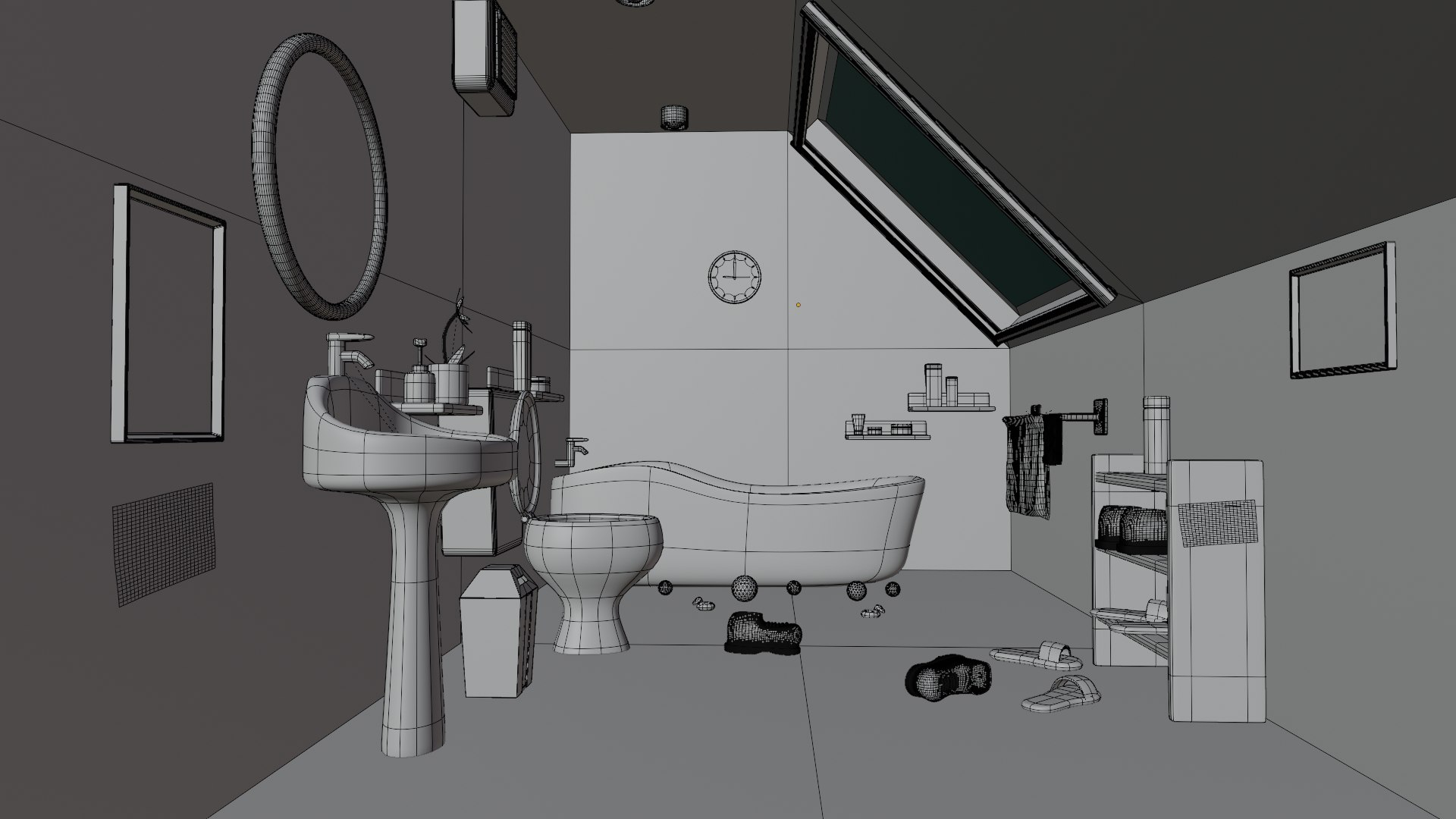 Stylish Bathroom Cartoon Style 3D - TurboSquid 1860886