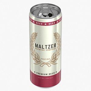 Open Slim Beer Can 250ml model