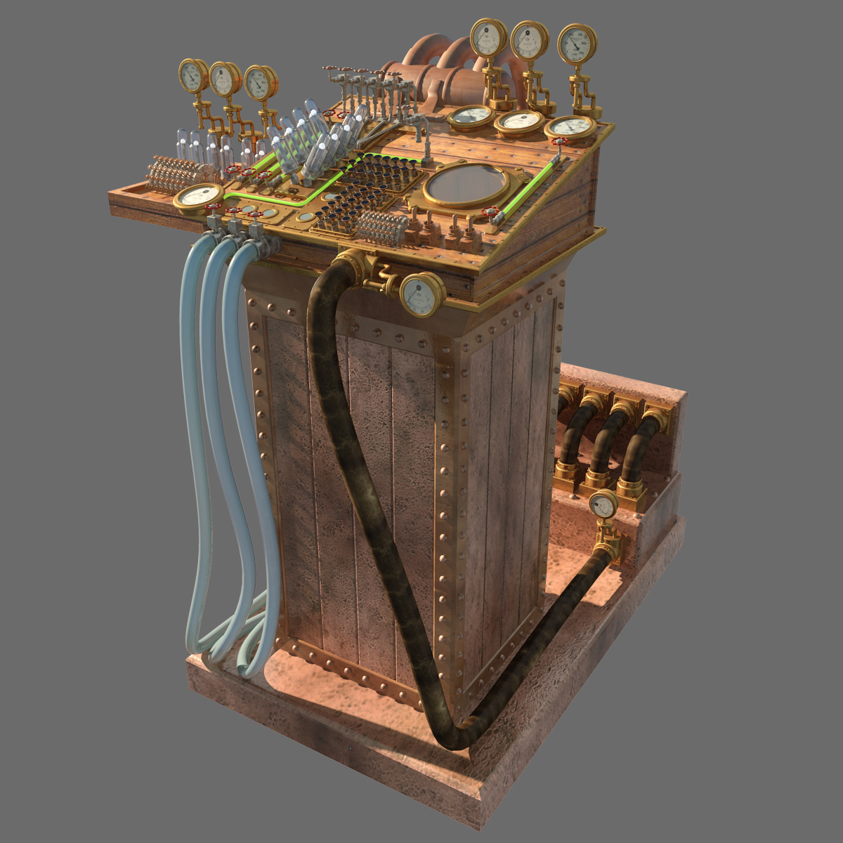 3d steampunk computer