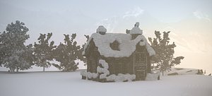 3D model THE ALPS RED BARN HOUSE 2024 FBX