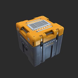 sci-fi metal crate 3d model