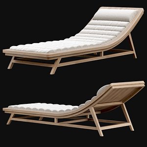 chaise wooden outdoor 3D model