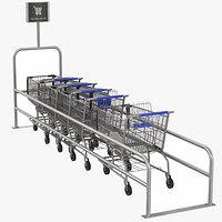 Shopping Cart Corral 3 With Carts