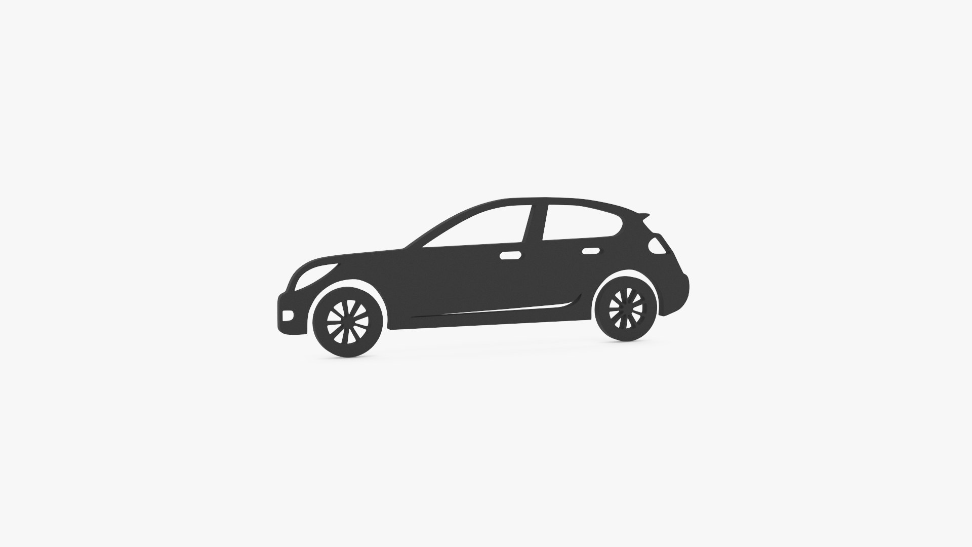 Car Hatchback Silhouette 3D model preview