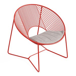 Handcrafted Outdoor Cali Wire Lounge Chair 3D model