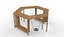 Pérgola con banco modelo 3D