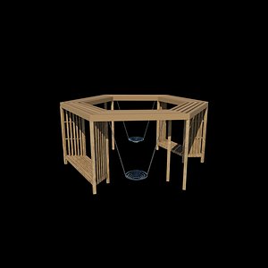3D Pergola with benches model