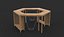 Pérgola con banco modelo 3D