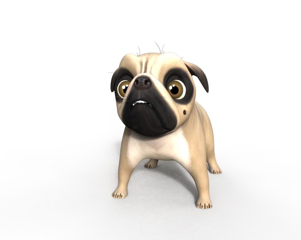 パグ犬3dモデル Turbosquid