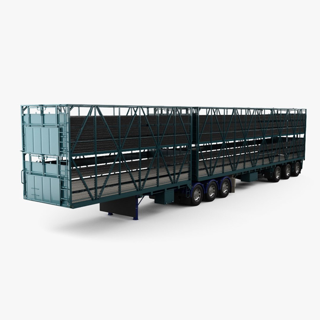 Generic Livestock Double Semi Trailer 2021 3D 모델 - TurboSquid 1964836