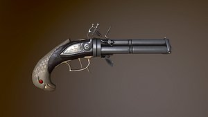 3D revolving flintlock pistol