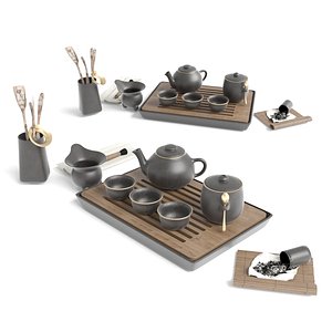 Chinese tea set-02 3D
