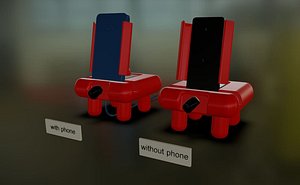 Phone holder with and without phone 3D model
