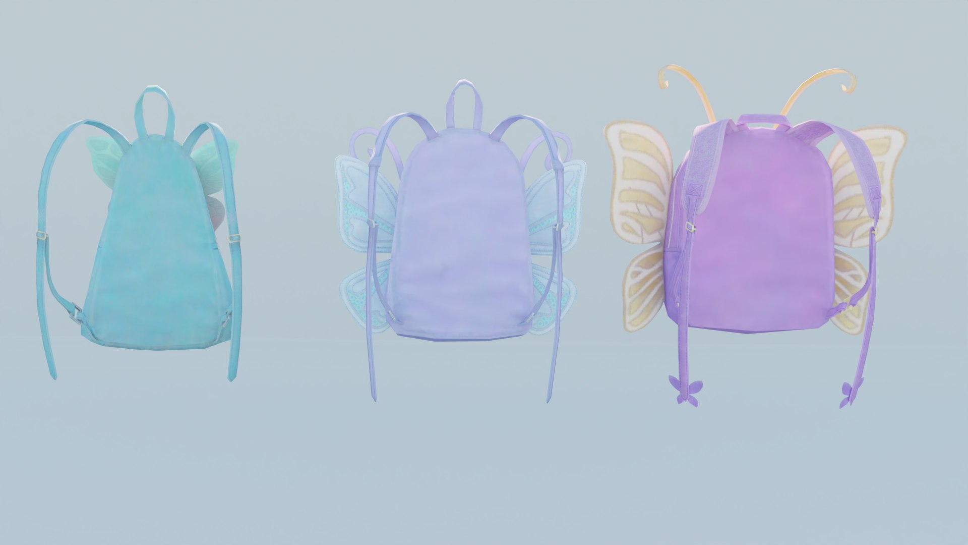 3D Bag 3x Butterfly Wings Backpack model - TurboSquid 2148437
