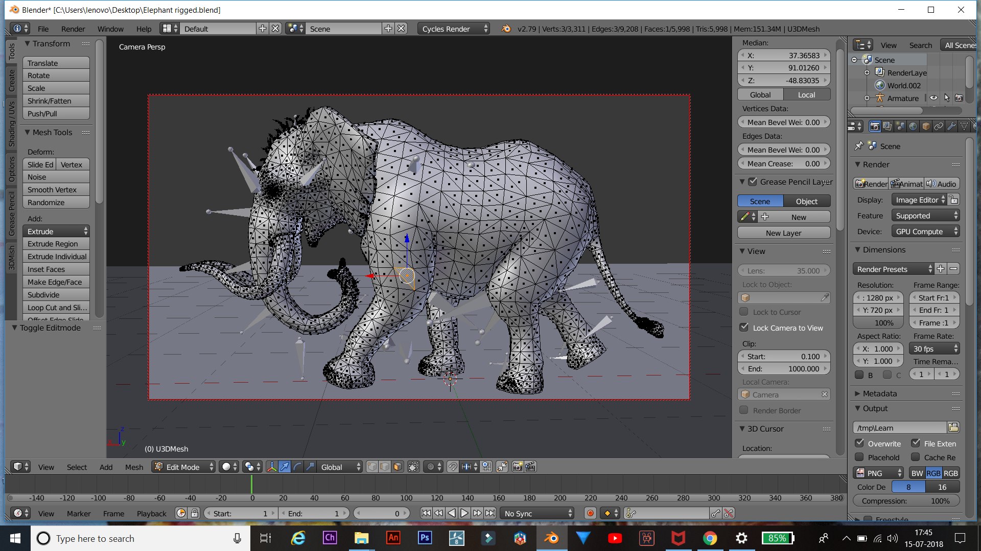 Elephant Rigged 3D Model - TurboSquid 1306761