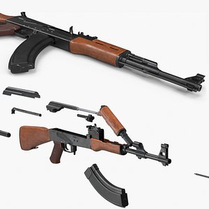 Assembling an AK 47 Rigged Animated for Cinema 4D