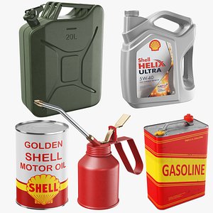 Fuel And Oil Cans Collection 3D model