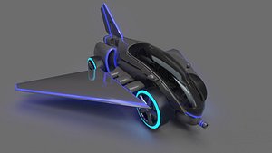 Futuristic Flying Car 3d Model low-poly 3d model