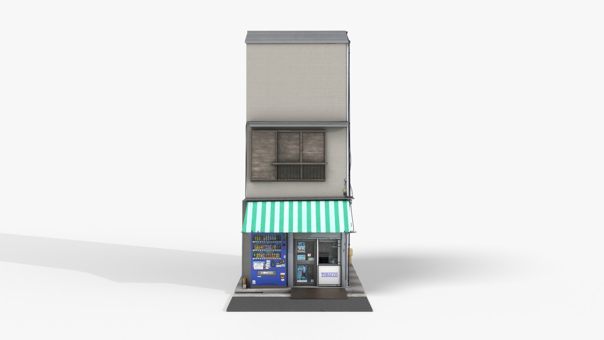 Japanese Tobacco Shop Tokyo Street Store with Vending Machine - Shop Facade PBR 3D https://p.turbosquid.com/ts-thumb/1w/v7l3qX/xX/tobaccoshop_front/png/1792593529/1920x1080/fit_q87/403836a9303304a76a582785464132ae55e5509d/tobaccoshop_front.jpg