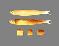 Cartoon fried fish