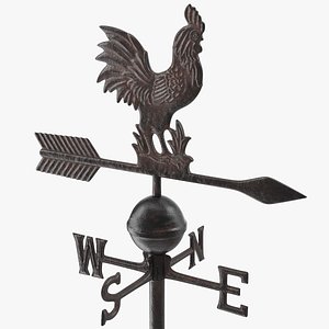 3D model vintage cast iron rooster