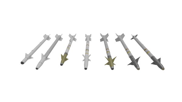 modelo 3d Aim-9 Sidewinders de baja poli - TurboSquid 2376768