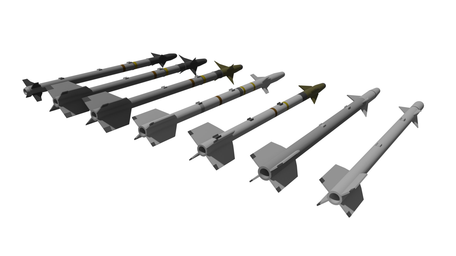 3D Aim-9 Sidewinders Low Poly - TurboSquid 2376768
