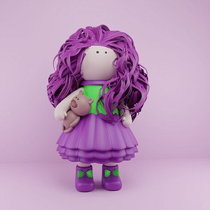 3D Doll with a teddy bear
