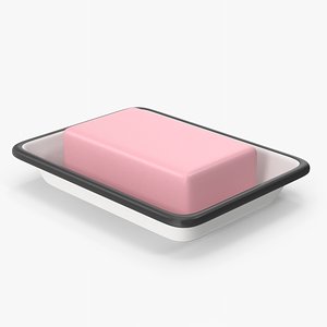 Soap Dish With Soap Bar 3D