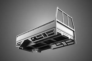 3D model PICKUP TRUCK BED FLATBED CARGO TRAY PICK UP FLAT DECK BAKKIE UTE