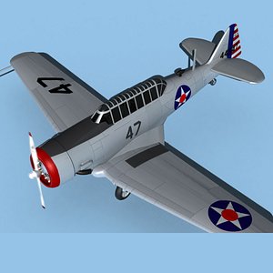 North American T-6 Texan USAAF V02 3D model