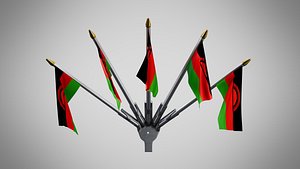 3D Wall Mount Flags 5 Of Malawi model