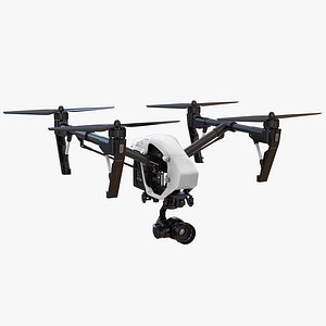 DJI Inspire 1 Pro Drone with 4K Camera Rigged 3D Model