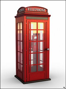 3D phone telephone booth model