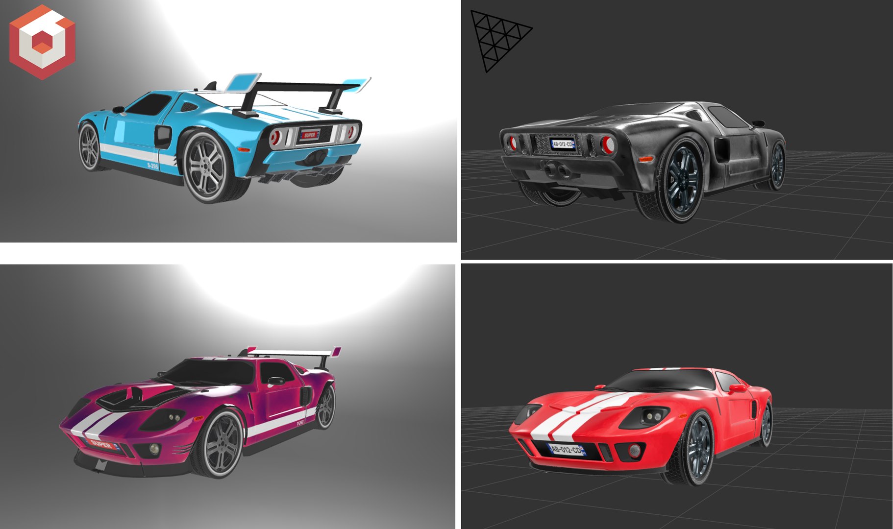 3D Stylized Sports Car Inspired by Ford GT Low Poly  FBX  GLB model https://p.turbosquid.com/ts-thumb/1x/OILV2c/zl/babylonjs_threejs/png/1787223640/1920x1080/fit_q87/478f9f5ac33bbfb33a20d82c3a052a2b43a3315b/babylonjs_threejs.jpg