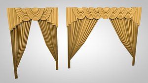 classical curtains 3D model