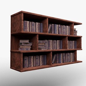 Old Bookshelf With Ancient Books