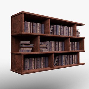 Old Bookshelf With Ancient Books