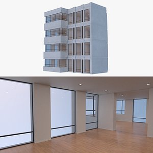 3d modern resort apartment building model