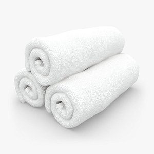towel roll white 3d model