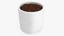 White Flower Pot with Soil
