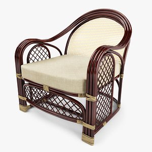 3d model of outdoor rattan armchair