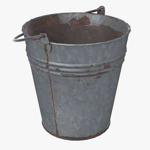 3D Old Metal Bucket HD model