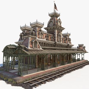 Old Abandoned Railroad Station model