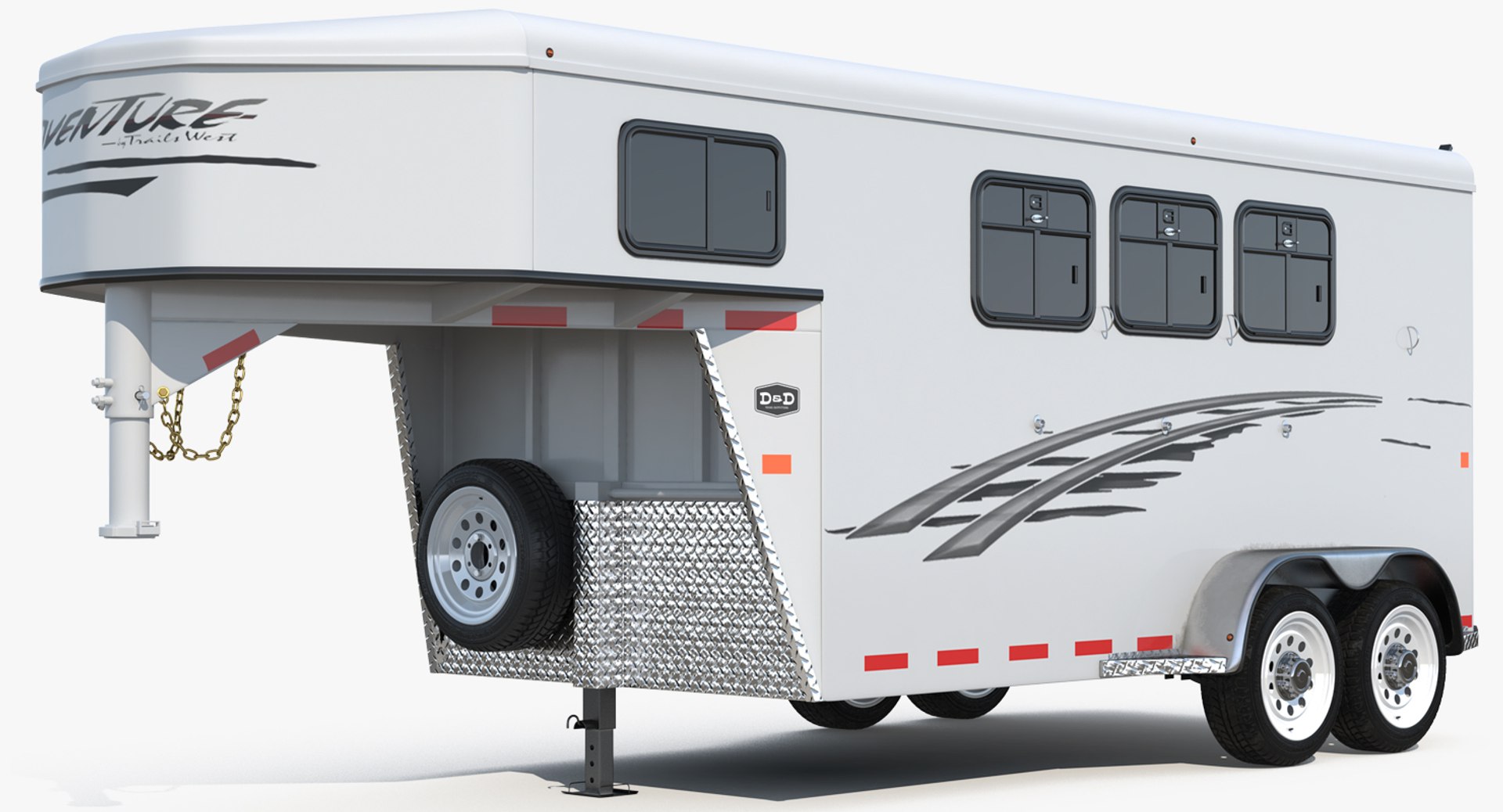 Horse Living Quarters Trailer 3D model preview