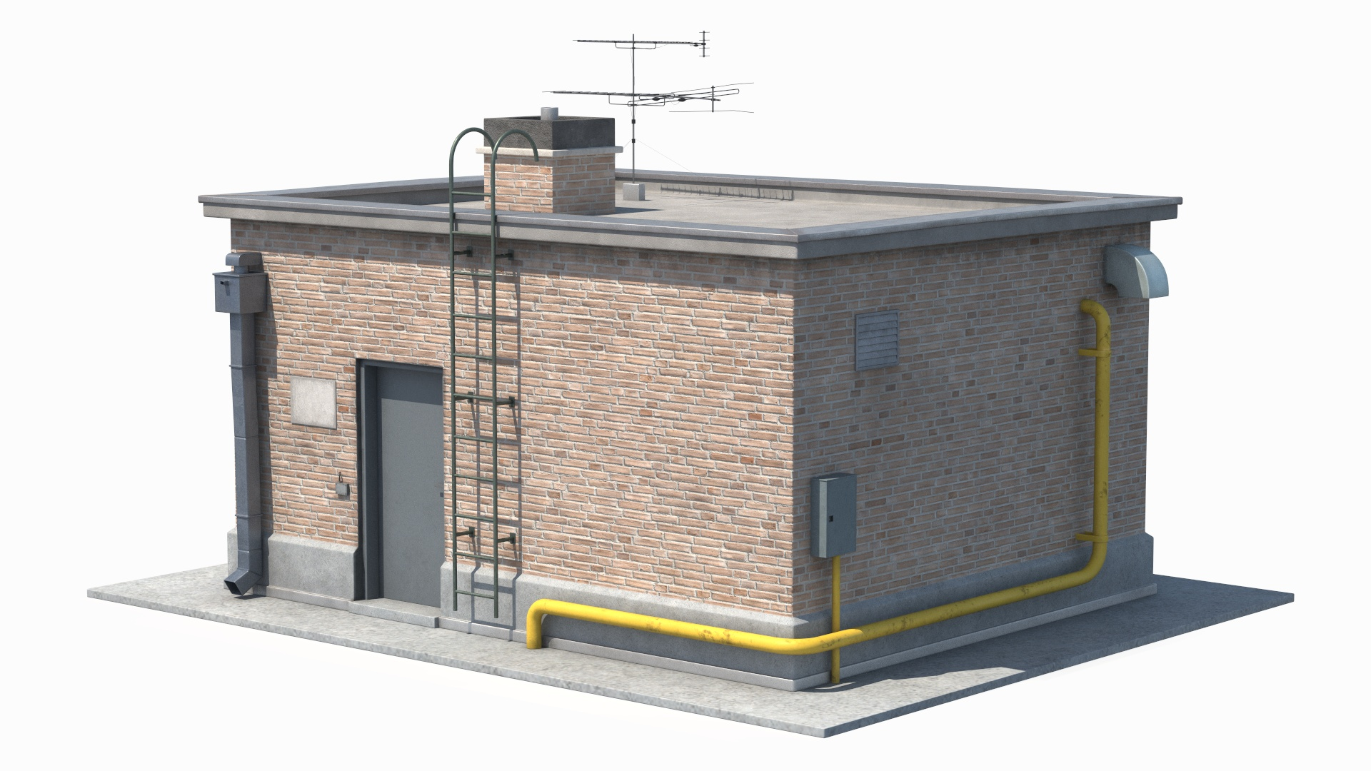 3D Model Rooftop Entrance - TurboSquid 2198540