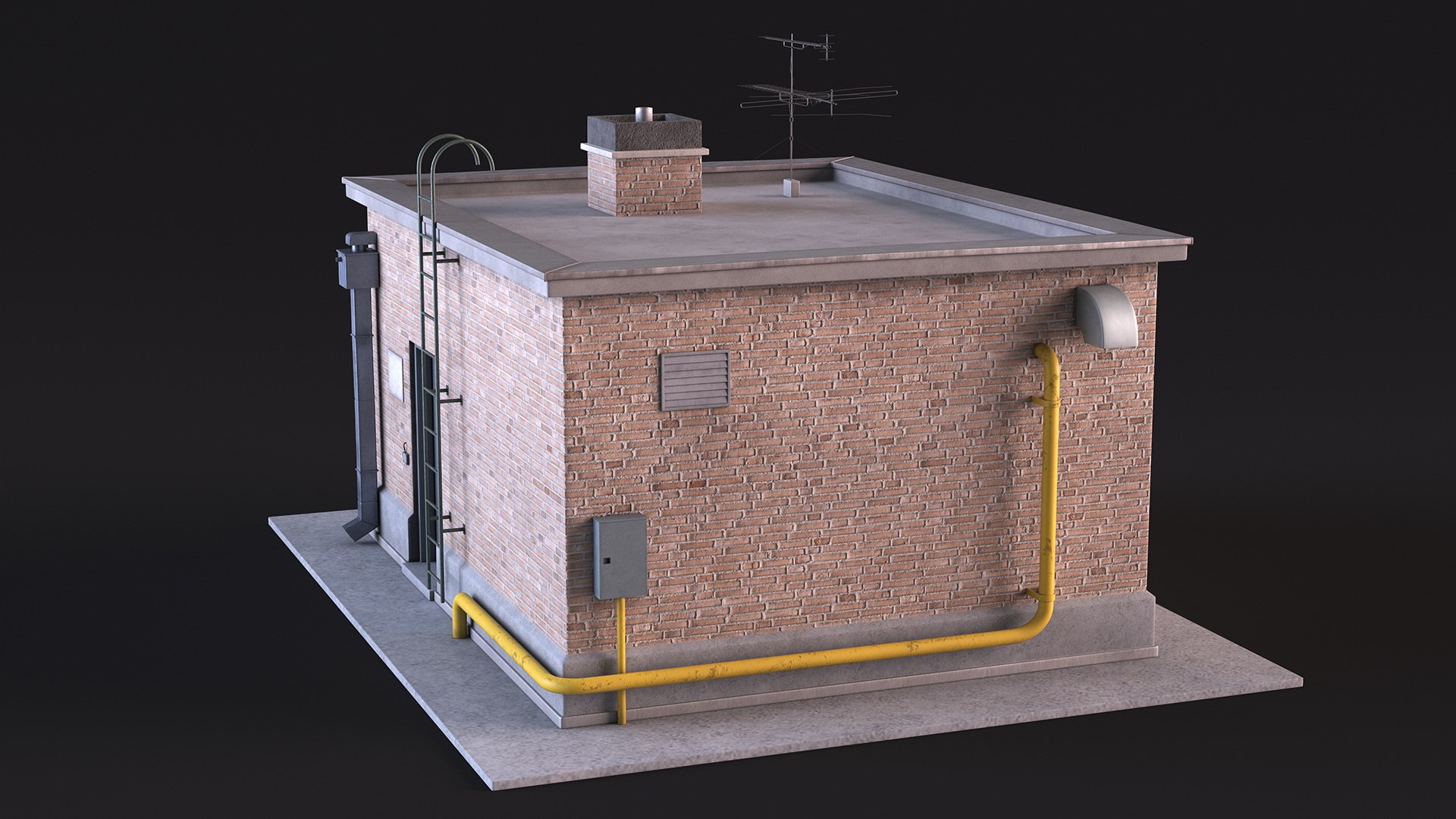 3D Model Rooftop Entrance - TurboSquid 2198540