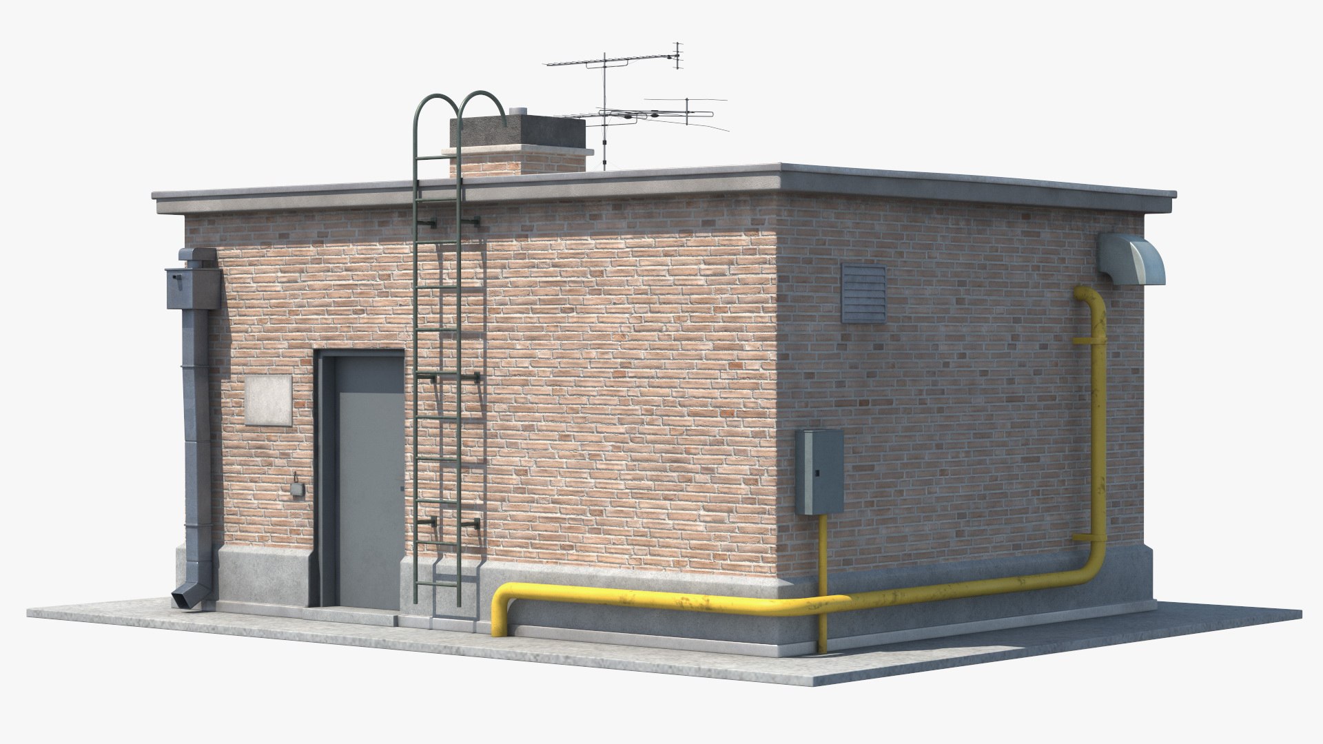 Rooftop Entrance 3D model preview